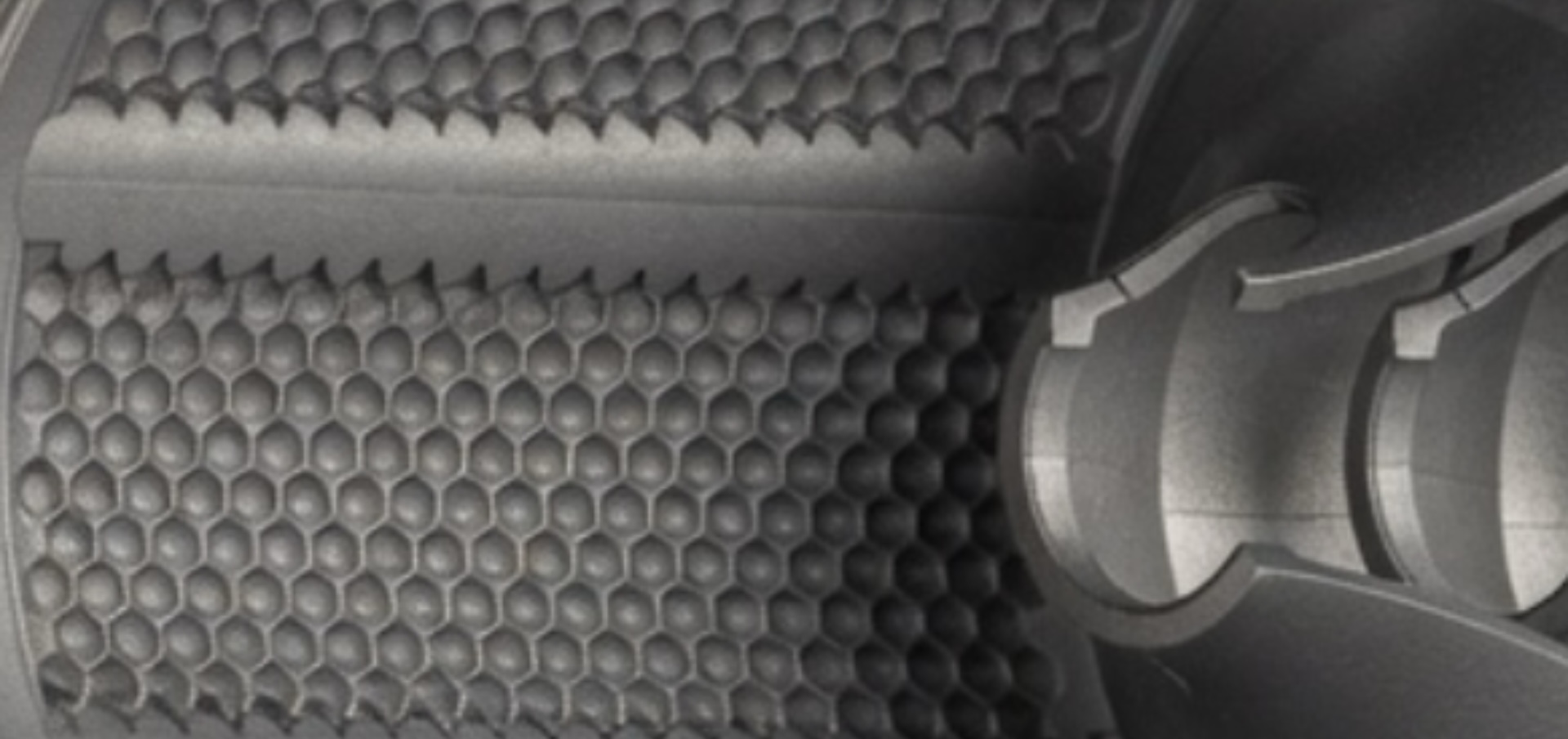 Dimpled internal baffle surface in a Polite Society suppressor